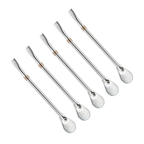JECOMPRIS 5 Stück Teiliges Edelstahl Swizzle Sticks mit Filterlöffel Vielseitiger Mixlöffel für Kaffee Tee Milch und Desserts Langlebig Rostfrei Rosa Gold JECOMPRIS 5 Stück Teiliges Edelstahl Swizzle Sticks mit Filterlöffel Vielseitiger Mixlöffel für Kaffee Tee Milch und Desserts Langlebig Rostfrei Rosa Gold von JECOMPRIS