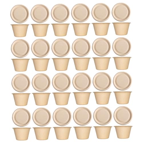 JECOMPRIS 50 Stück Papier Pulp Sauce Becher mit Deckel Biologisch Abbaubare Einweg Soßendosen Auslaufsicher Leicht Vielseitig für Picknick Restaurant Büro und To Go Verpackung JECOMPRIS 50 Stück Papier Pulp Sauce Becher mit Deckel Biologisch Abbaubare Einweg Soßendosen Auslaufsicher Leicht Vielseitig für Picknick Restaurant Büro und To Go Verpackung von JECOMPRIS