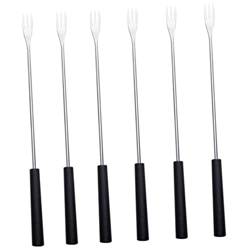 JECOMPRIS 6 Stück Fondue Gabeln Set Teiliges Fonduebesteck mit PP Griff für Käse Obst und Desserts Hitzebeständig Spülmaschinengeeignet für Gesellige Anlässe von JECOMPRIS