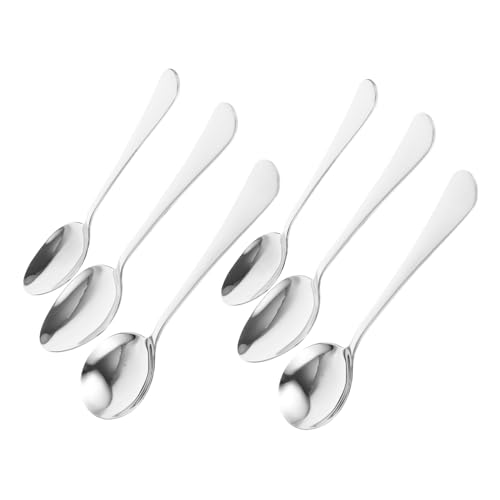 JECOMPRIS 6 Stück Teiliges Edelstahl Löffel Rostfrei Spülmaschinenfest Ergonomisch Geformt Vielseitig für Suppe Dessert Brei für Haushalt Restaurant Geschenkoption JECOMPRIS 6 Stück Teiliges Edelstahl Löffel Rostfrei Spülmaschinenfest Ergonomisch Geformt Vielseitig für Suppe Dessert Brei für Haushalt Restaurant Geschenkoption von JECOMPRIS