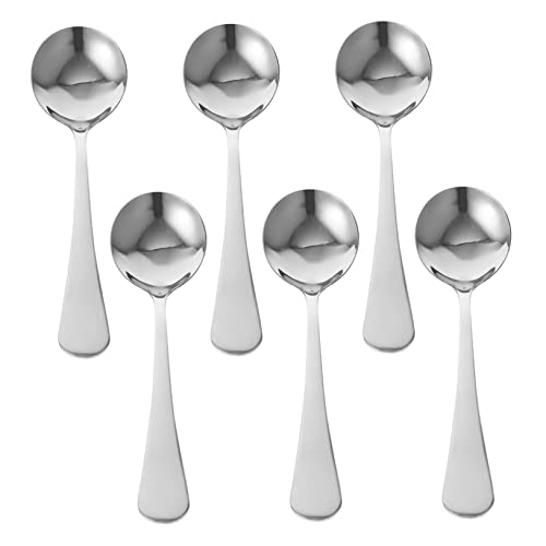 JECOMPRIS 6Stücke Teiliges Suppenlöffel Langlebige und Vielseitige Löffel für Suppe Porridge und Desserts für Zuhause Restaurants und Küchen von JECOMPRIS