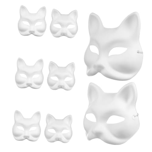 JECOMPRIS 8stücke Unbemalte DIY-Masken Für Junge Mädchen Und Erwachsene Weiße Papiermasken Blanko-tiermasken Mit Fuchs Und Katzenmotiv Für Bastelarbeiten Und Partys JECOMPRIS 8stücke Unbemalte DIY-Masken Für Junge Mädchen Und Erwachsene Weiße Papiermasken Blanko-tiermasken Mit Fuchs Und Katzenmotiv Für Bastelarbeiten Und Partys von JECOMPRIS