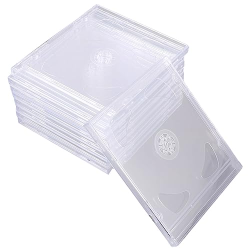 JECOMPRIS 9 Teiliger CD Hüllenhalter Durchsichtige CD Tabletts Aufbewahrungsboxen CD Jewel Case Leere CD Großer CD Rahmen Vitrine Medienaufbewahrung Jewel Cases Doppel Organizer von JECOMPRIS