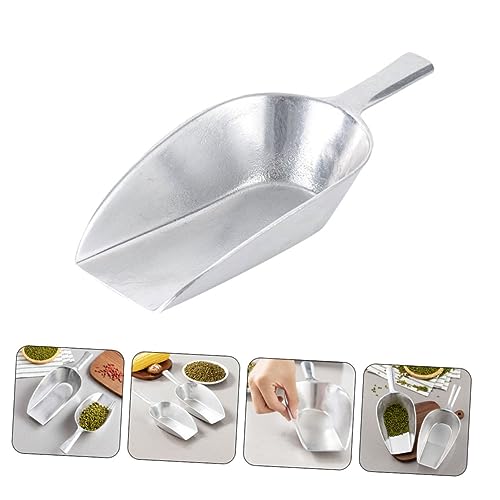JECOMPRIS Aluminiumschaufel Mittelgroß Multifunktional Eiswürfel Schaufel Mehlschaufel Getreideschaufel Ergonomischer Griff für Küche Bar Restaurant Vielseitiger Servierlöffel von JECOMPRIS