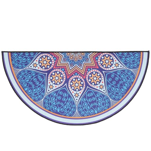 JECOMPRIS Halbrunder Rutschfester Boho Teppich aus Polyester für Eingangsbereich Antirutschmatte mit Vintage Muster Innenbereich Fußmatte für Badezimmer und Haustür JECOMPRIS Halbrunder Rutschfester Boho Teppich aus Polyester für Eingangsbereich Antirutschmatte mit Vintage Muster Innenbereich Fußmatte für Badezimmer und Haustür von JECOMPRIS