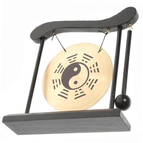 JECOMPRIS Chic Desktop Gong aus Chinesischer Legierung mit Ständer Feine Handwerkskunst Langlebiges Wohn Büro Ornament Einzigartiges Feng Shui Dekor als Stilvolle Tischzierde von JECOMPRIS