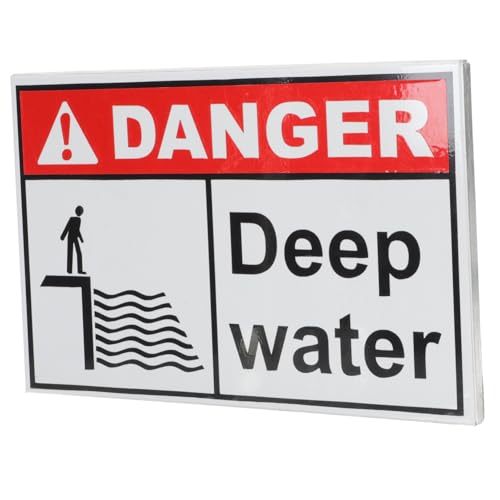 JECOMPRIS Deep Water Warnschild aus Aluminium Wetterfestes Metallschild für Seen Teiche und Gemeinschaftsbereiche Langlebiges Sicherheitsschild zur Gefahrenkennzeichnung JECOMPRIS Deep Water Warnschild aus Aluminium Wetterfestes Metallschild für Seen Teiche und Gemeinschaftsbereiche Langlebiges Sicherheitsschild zur Gefahrenkennzeichnung von JECOMPRIS