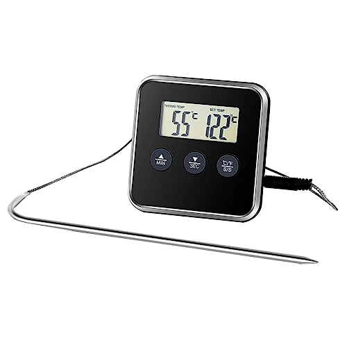 JECOMPRIS Digitales Küchen Thermometer mit Timer Präzises Temperaturmessgerät für Fleisch Hühnchen Fisch und Einfache Bedienung Kompakt für Zuhause von JECOMPRIS
