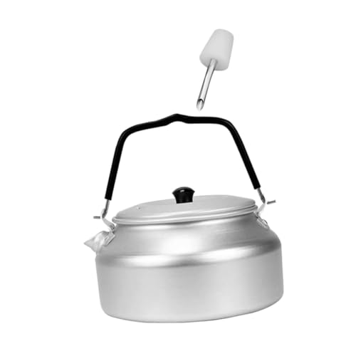 JECOMPRIS Edelstahl Camping Wasserkocher mit Pfeiffunktion Kompakt Rutschfester Boden Wärmeisolierend Vielseitig für Outdoor Wandern Picknick Bbq Geeignet von JECOMPRIS