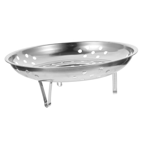JECOMPRIS Edelstahl Dämpfeinsatz mit Füßen Langlebiges Perforiertes Steamer Tablett für Schonendes Dampfgaren Gleichmäßige Hitzeverteilung Lebensmittelecht Wiederverwendbar Küchenzubehör von JECOMPRIS