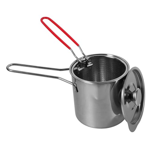 JECOMPRIS Edelstahl Fritteuse mit Siebeinsatz und Zange Rutschender Tiefer Topf für Fettfreies Frittieren Ergonomischer Griff Multifunktionaler Haushaltstiefentopf für Tempura und JECOMPRIS Edelstahl Fritteuse mit Siebeinsatz und Zange Rutschender Tiefer Topf für Fettfreies Frittieren Ergonomischer Griff Multifunktionaler Haushaltstiefentopf für Tempura und von JECOMPRIS
