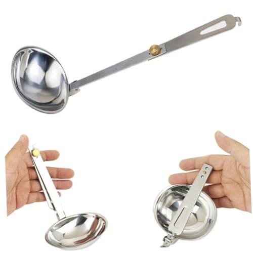 JECOMPRIS Edelstahl Klappbare Schöpfkelle Outdoor Kochutensil Faltbarer Suppenlöffel Robust Für Camping Wandern Picknick JECOMPRIS Edelstahl Klappbare Schöpfkelle Outdoor Kochutensil Faltbarer Suppenlöffel Robust Für Camping Wandern Picknick von JECOMPRIS