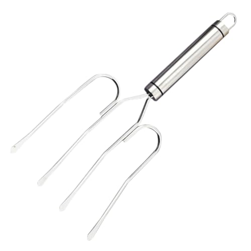 JECOMPRIS Edelstahl Truthahn Braten Gabel Rostfrei Langer Grillheber Multifunktional Für Geflügel Steak Hotdog Komfortabler Griff Sicherer Halt Haushalt Bbq Werkzeug von JECOMPRIS