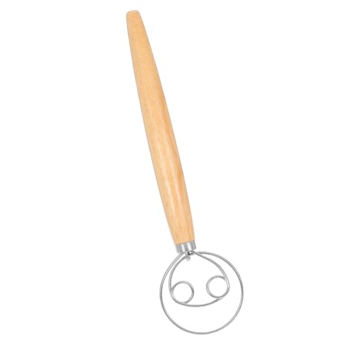 JECOMPRIS Eichenmischer manueller Schneebesen Holzgriff Schneebesen Handmixer Schneebesen dänischer Teig Schneebesen Edelstahl -Schneebesen Schneebesen aus Metall Rostfreier Stahl von JECOMPRIS