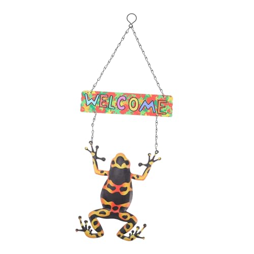 JECOMPRIS Eisenkunst Wandpendel Buntes Frosch Willkommensschild Dekorative Türdeko für Garten Terrasse Wohnzimmer Geeignet JECOMPRIS Eisenkunst Wandpendel Buntes Frosch Willkommensschild Dekorative Türdeko für Garten Terrasse Wohnzimmer Geeignet von JECOMPRIS
