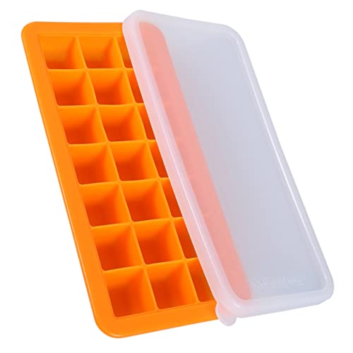 JECOMPRIS Fächer Silikon Eiswürfelform mit Deckel Kreative Lebensmittelechte Silikonform für Getränke und Küche Stapelbar und Flexibel Orange JECOMPRIS Fächer Silikon Eiswürfelform mit Deckel Kreative Lebensmittelechte Silikonform für Getränke und Küche Stapelbar und Flexibel Orange von JECOMPRIS