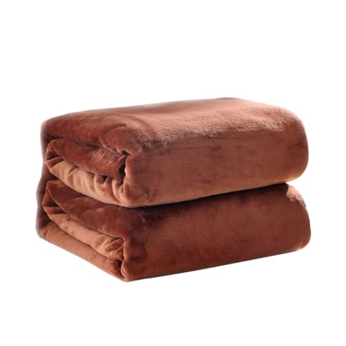 JECOMPRIS Flauschige Flanell Fleece Decke Kaffee Leichte Warme Kuscheldecke Einfarbiges Sofadecken überwurf für Sofa Bett Schlafsofa Ganzjährig Gemütlich und Sanft von JECOMPRIS