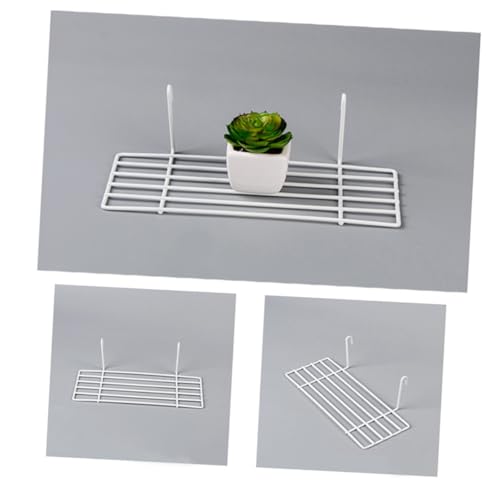 JECOMPRIS Hängeregal aus Weißem Drahtgitter mit Geradem Ablagefach Stapelbar und Platzsparend für Wohnzimmer Schlafzimmer Küche und Bad Vielseitiger Wandorganizer für Effiziente von JECOMPRIS