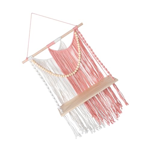 JECOMPRIS Handgewebtes Makramee Wandregal Mit Quasten Multifunktionale Hängedekoration Für Schlafzimmer Balkon Und Wohnräume Boho Stil Pflanzenhalter JECOMPRIS Handgewebtes Makramee Wandregal Mit Quasten Multifunktionale Hängedekoration Für Schlafzimmer Balkon Und Wohnräume Boho Stil Pflanzenhalter von JECOMPRIS