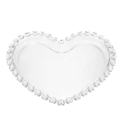 JECOMPRIS Herzförmige Servierplatte Aus Glas Dekoratives Snacktablett Für Desserts Früchte Und Süßigkeiten Für Partys Hochzeiten Und Familienfeiern Leicht Zu Reinigen Und Vielseitig von JECOMPRIS