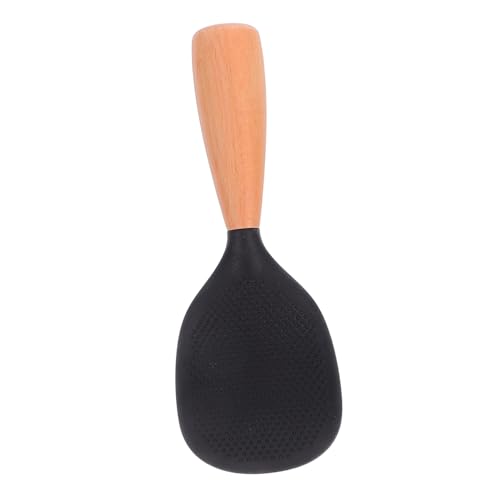 JECOMPRIS Hitzebeständiger Silikon Reislöffel mit Holzgriff Antihaftbeschichtetes Selbststehendes Küchengerät für Reiskocher Ergonomischer Rutschfester Reisspatel zum Servieren für Hohe von JECOMPRIS