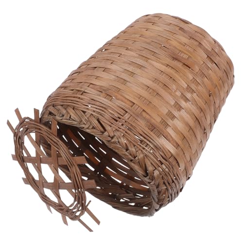 JECOMPRIS Hölzerner Müllkorb Geflochtener Blumenkorb Wäschekörbe Aus Weidengeflecht Retro-mülleimer Kleiner Küchenabfalleimer Kleiner Mülleimer Aus Korbgeflecht Bad Mülleimer Holz Hellbraun von JECOMPRIS