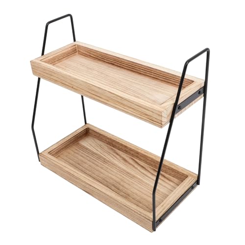 JECOMPRIS Holz Küchenregal Organizer Zweistöckiges Ablagerack mit Metallgestell Multifunktional für Arbeitsplatte Kaffee und Gewürzaufbewahrung Rustikaler Look ohne Lackierung Platzsparend JECOMPRIS Holz Küchenregal Organizer Zweistöckiges Ablagerack mit Metallgestell Multifunktional für Arbeitsplatte Kaffee und Gewürzaufbewahrung Rustikaler Look ohne Lackierung Platzsparend von JECOMPRIS