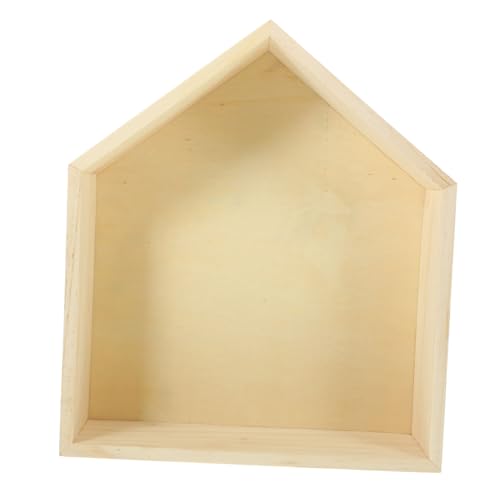 JECOMPRIS Holz Wandregal Fünfeckiges Hängeregal Hausform Schlafzimmer Kompaktes Wandboard mit Hoher Tragfähigkeit Rustikal Sicher Platzsparend als Deko und Aufbewahrung JECOMPRIS Holz Wandregal Fünfeckiges Hängeregal Hausform Schlafzimmer Kompaktes Wandboard mit Hoher Tragfähigkeit Rustikal Sicher Platzsparend als Deko und Aufbewahrung von JECOMPRIS