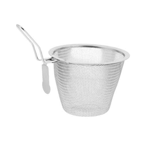 JECOMPRIS Hot-Pot-Sieb Sieb Siebkorb Frittierkörbe mit Griff Nudelkochkorb Nudellöffelkorb Gitterkorb aus Edelstahl Nudelsiebkorb Nudelkorb Hot Pot Rostfreier Stahl Silver von JECOMPRIS