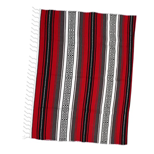 JECOMPRIS Jacquard Schalmatte Trainieren gesteppt Abdeckung rote Decke dekorativer Überwurf Leicht Serape Fitnessstudio Pilates gewebte Decke mexikanische Decke Blended Cape Kaffee von JECOMPRIS