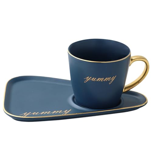 JECOMPRIS Kaffeeservice Tassen Kaffeebecher Teetasse Teetasse Tablett Keramikbecher Blau JECOMPRIS Kaffeeservice Tassen Kaffeebecher Teetasse Teetasse Tablett Keramikbecher Blau von JECOMPRIS