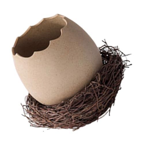 JECOMPRIS Keramik eierschalen blumentopf mit Vogelnest Design Dekorativer Kleiner Pflanzenhalter für Sukkulenten und Kakteen Stilvolle Hydrokultur vase für Balkon und Schreibtisch JECOMPRIS Keramik eierschalen blumentopf mit Vogelnest Design Dekorativer Kleiner Pflanzenhalter für Sukkulenten und Kakteen Stilvolle Hydrokultur vase für Balkon und Schreibtisch von JECOMPRIS