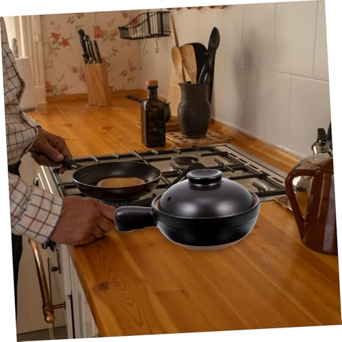 JECOMPRIS Keramiktopf mit Deckel Kleiner Schwarzer Porzellan Schmortopf Hitzebeständig Glatter Griff für Person Vielseitig für Suppe Reis und Schmorgerichte Leicht zu Reinigen JECOMPRIS Keramiktopf mit Deckel Kleiner Schwarzer Porzellan Schmortopf Hitzebeständig Glatter Griff für Person Vielseitig für Suppe Reis und Schmorgerichte Leicht zu Reinigen von JECOMPRIS