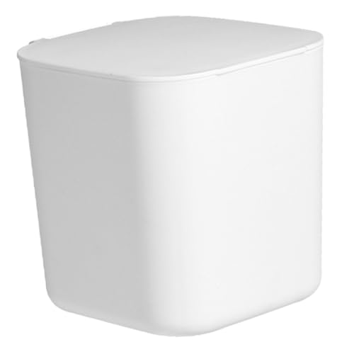 JECOMPRIS Kleiner Desktop mülleimer mit Deckel aus Kunststoff Kompakter Tischabfalleimer für Küche und Büro Platzsparend Schlichtes Design für Kleine Abfälle und Schreibtischordnung von JECOMPRIS