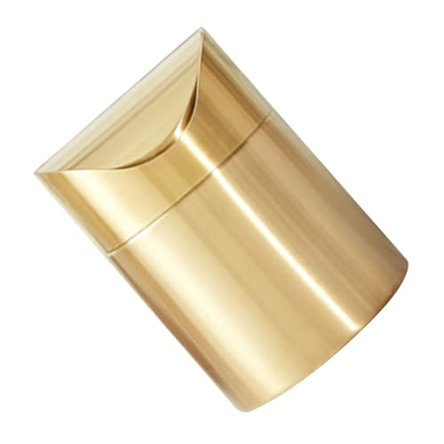 JECOMPRIS Kleiner Edelstahl Mülleimer mit Deckel Kompakter Desktop Abfallbehälter in Goldenem Design Geruchsdichter Büro Autopapierkorb für Schreibtisch Küche Badezimmer Vielseitig von JECOMPRIS