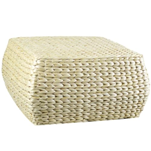 JECOMPRIS Kleiner Quadratischer Fußhocker aus Rattan Rutschfester Fußschemel Eleganter Hocker für Wohnzimmer Eingangsbereich Sitzgelegenheit für Gäste von JECOMPRIS