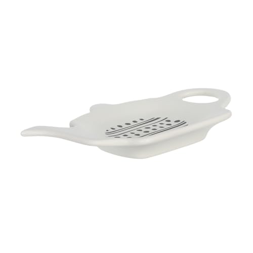 JECOMPRIS Kreative Blumenkeramik -Teelöffel Halter Kaffee-Probiertablett Teebeutel Tablett Teebeutel-Restschale süße Teebeutel Ruhe süße Untersetzer Beige von JECOMPRIS