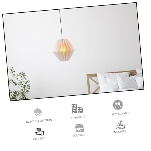 JECOMPRIS Kreativer Faltbarer Lampenschirm aus Papier Moderner Lampenschirm für Tischlampen Installieren Warmes Licht für Wohnzimmer Esszimmer Büro von JECOMPRIS