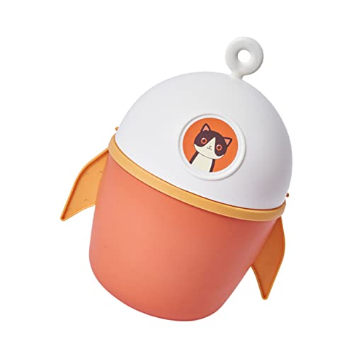 JECOMPRIS Kreativer Mülleimer im Cartoon Design Kleiner Abfalleimer mit Deckel für Schreibtisch Schlafzimmer und Badezimmer aus Hochwertigem Material für Papierabfälle und Kleinigkeiten von JECOMPRIS