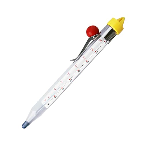 JECOMPRIS Küchen Thermometer für Zucker und Sirupzubereitung Bpa Frei Glas Temperaturmesser Präzises Back und Kochthermometer Vielseitig für Backofen Getränke und Süßwaren Praktisches von JECOMPRIS