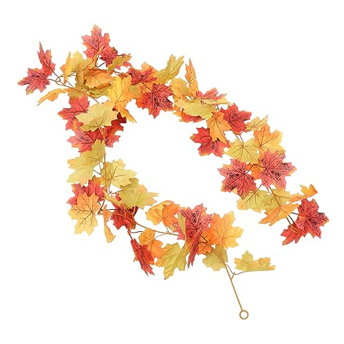 JECOMPRIS Künstliche Ahornblatt Rattan Wanddeko Herbstgirlande Hängend für Wohnzimmer Schlafzimmer Halloween und Erntedankfest Dekoration Rustikal und Landhausstil von JECOMPRIS
