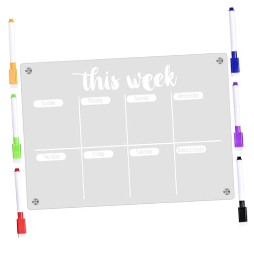 JECOMPRIS Magnetische Transparente Tafel für Kühlschrank Wiederbeschreibbares Dry Erase Board Magnetisches Planungs und Notizbrett für Familien Whiteboard Markern Platzsparend und JECOMPRIS Magnetische Transparente Tafel für Kühlschrank Wiederbeschreibbares Dry Erase Board Magnetisches Planungs und Notizbrett für Familien Whiteboard Markern Platzsparend und von JECOMPRIS