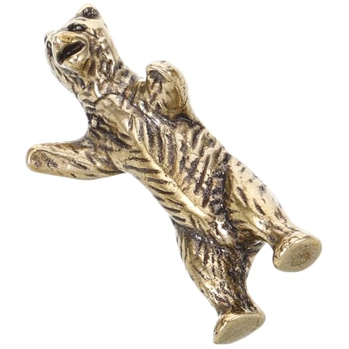 JECOMPRIS Messing Bären Statue Dekoration Vintage Bärenfigur für Schreibtisch und Langlebig Ornament aus Hochwertigem Messing für Büro oder von JECOMPRIS