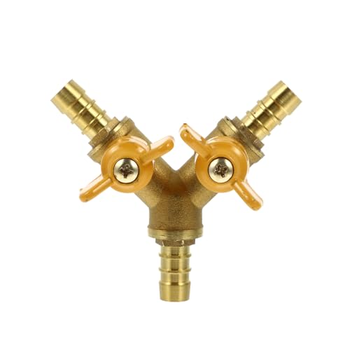 JECOMPRIS Messing Y Verteiler Absperrventil Hochtemperaturbeständig für Gas und Ölleitungen Ergonomisches Design für Einfache Handhabung Geeignet für Pneumatik und Rohrleitungssysteme von JECOMPRIS