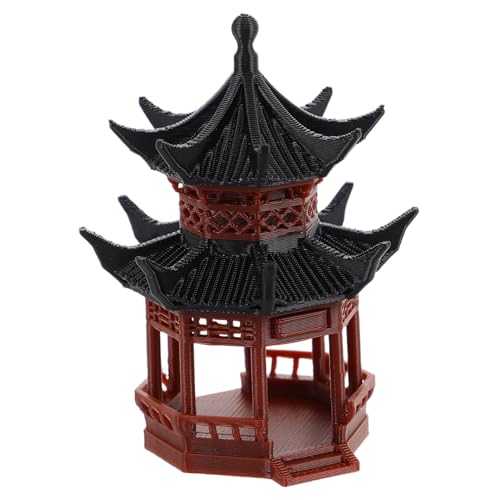 JECOMPRIS Mikro-landschaftsverzierung Mini -Garten -Ornamente Miniatur-pavillon-Figur Aquariumdekor Mikro-landschaftsfigur Mikro-landschaftsbau-Ornamente Mini-gartenstatue Braun Plastik von JECOMPRIS