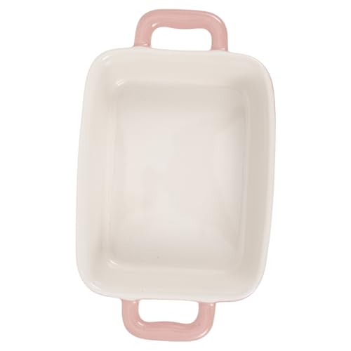 JECOMPRIS Mikrowellengeeignetes Keramik Baking Tray Rosa Rechteckige Backform für Aufläufe Leicht zu Reinigen Hitzebeständig Hochwertiger Keramik für Kunstvolles Backen von JECOMPRIS