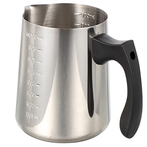 JECOMPRIS Aufschäumkrug 304 mit Großem Fassungsvermögen Handdampfkrug für Haushalt Ergonomischer Milchkännchen für Kaffeezubehör von JECOMPRIS
