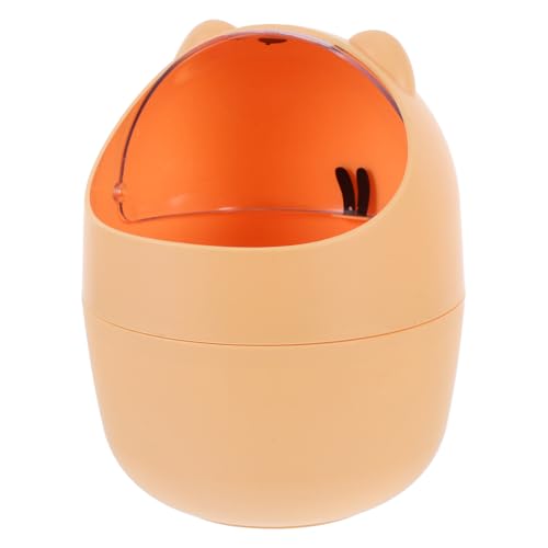 JECOMPRIS Mini Abfalleimer mit Schwingdeckel Kompakter Mülleimer für Tisch Liebevoller Tierdesign Müllbehälter für Zuhause und Unterwegs Gelb von JECOMPRIS