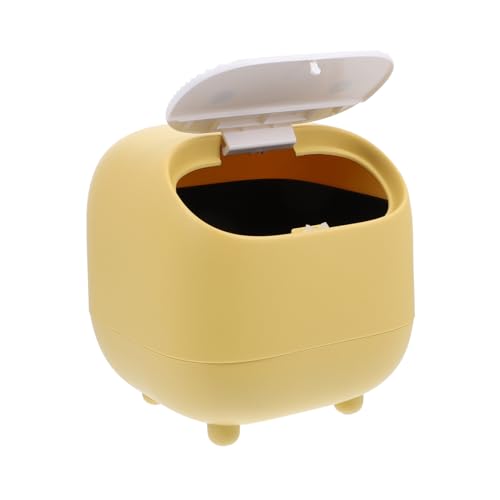 JECOMPRIS Mini Desktop mit Doppellagigem Pressdeckel Kompakter Abfalleimer aus Robustem Kunststoff für Büro Bad und Haushalt Platzsparend und Geruchsneutral Dekorativ und Praktisch von JECOMPRIS