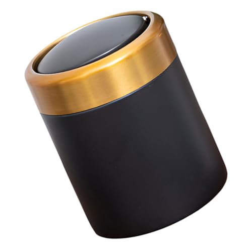 JECOMPRIS Mini Edelstahl Mülleimer mit Deckel Kompakter Runder Tischabfalleimer für Badezimmer Küche Schlafzimmer Robuster Eleganter Kleiner Abfallbehälter für Vielseitige Nutzung von JECOMPRIS